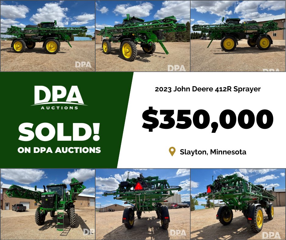 This sprayer didn’t just roll, it soared 🔥

This 2023 John Deere 412R got the attention it deserved!
📍 Slayton, Missouri
💲 $350,000

Start selling with DPA today
dpaauctions.com/sell/

Why sell with DPA?
🛎️ Full Service
🏷️ Affordable Commissions 
📱 Enhanced Marketing