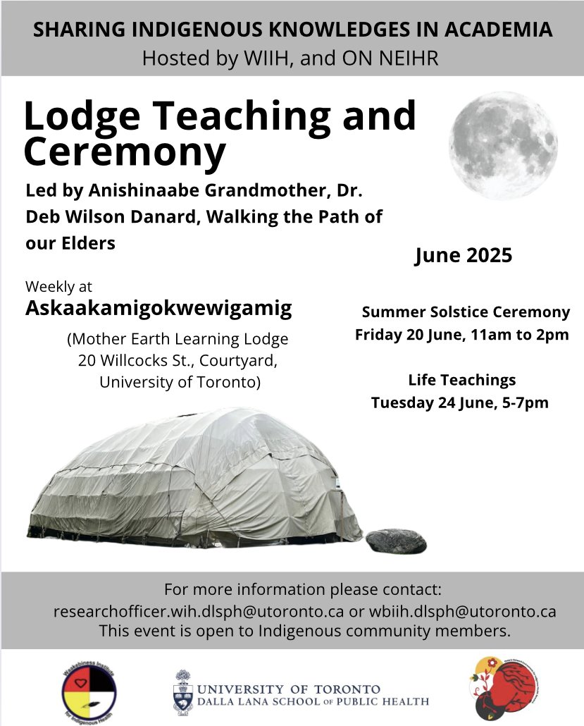 Waakebiness Institute for Indigenous Health (@wbiih_) on Twitter photo โ๏ธ June 20, 2025 - Summer Solstice Ceremony. Led by Elder Dr. Deb Danard weekly at Askaakamigokwewigamig (20 Willcocks St. Courtyard, University of Toronto). โ๏ธ โ๏ธ June 20, 2025 - Summer Solstice Ceremony. Led by Elder Dr. Deb Danard weekly at Askaakamigokwewigamig (20 Willcocks St. Courtyard, University of Toronto). โ๏ธ