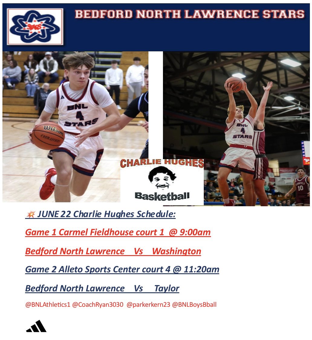 Schedule for Charlie Hughes Basketball Showcase in Carmel,Indiana! <a href="/BNLBoysBball/">BNL Boys Basketball</a>