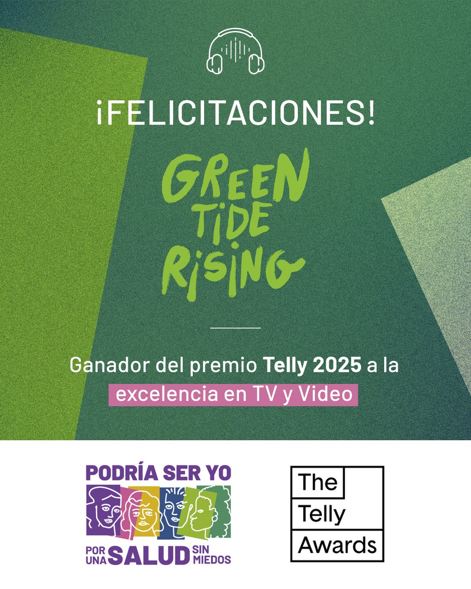 Felicitamos a <a href="/greentiderising/">Greentiderising</a> por su reconocimiento en los premios #PremiosTelly 2025.👏
Green Tide Rising es una serie de video-podcast que relata el avance del movimiento Marea Verde en América Latina. 💚🌊