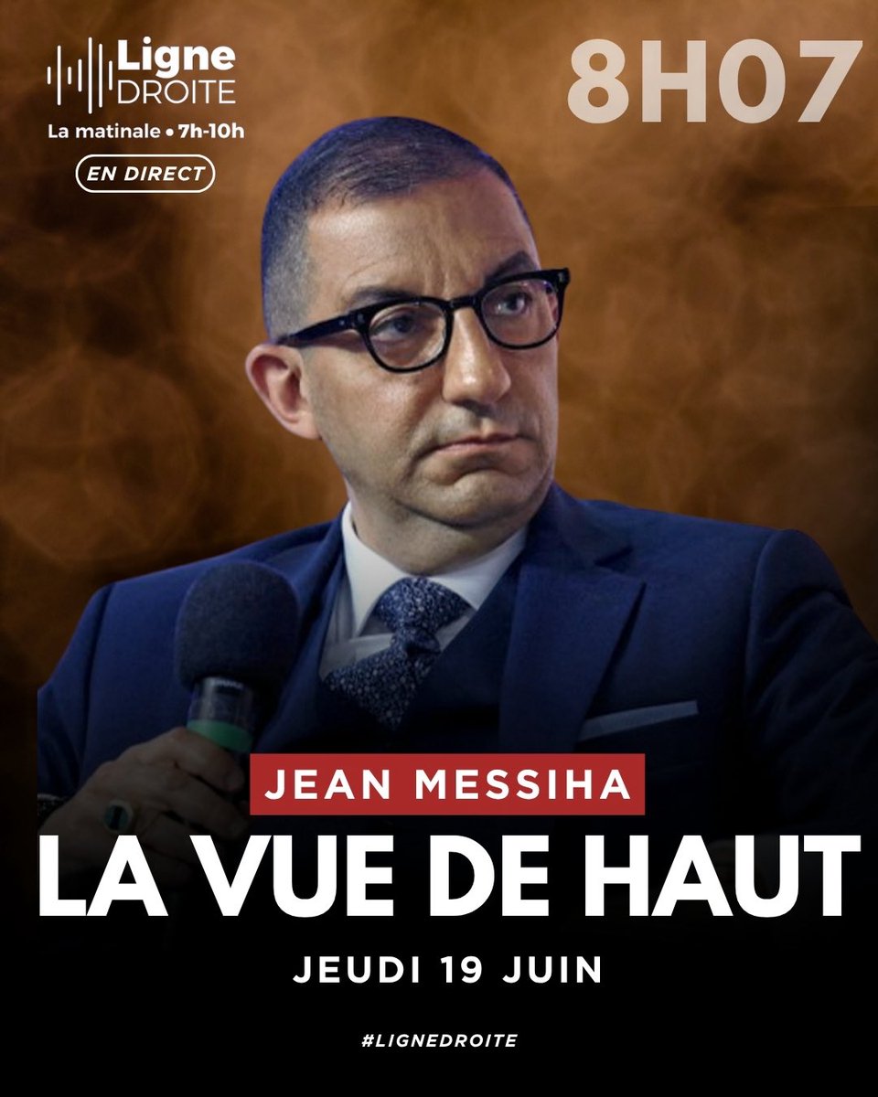 Ligne Droite • La matinale de RC (@ligne__droite) on Twitter photo 🔴 Demain, <a href="/JeanMessiha/">Jean MESSIHA</a> est notre invité de la Vue de Haut.
Rendez-vous à 8h07, sur #LigneDroite ! 🔴 Demain, <a href="/JeanMessiha/">Jean MESSIHA</a> est notre invité de la Vue de Haut.
Rendez-vous à 8h07, sur #LigneDroite !