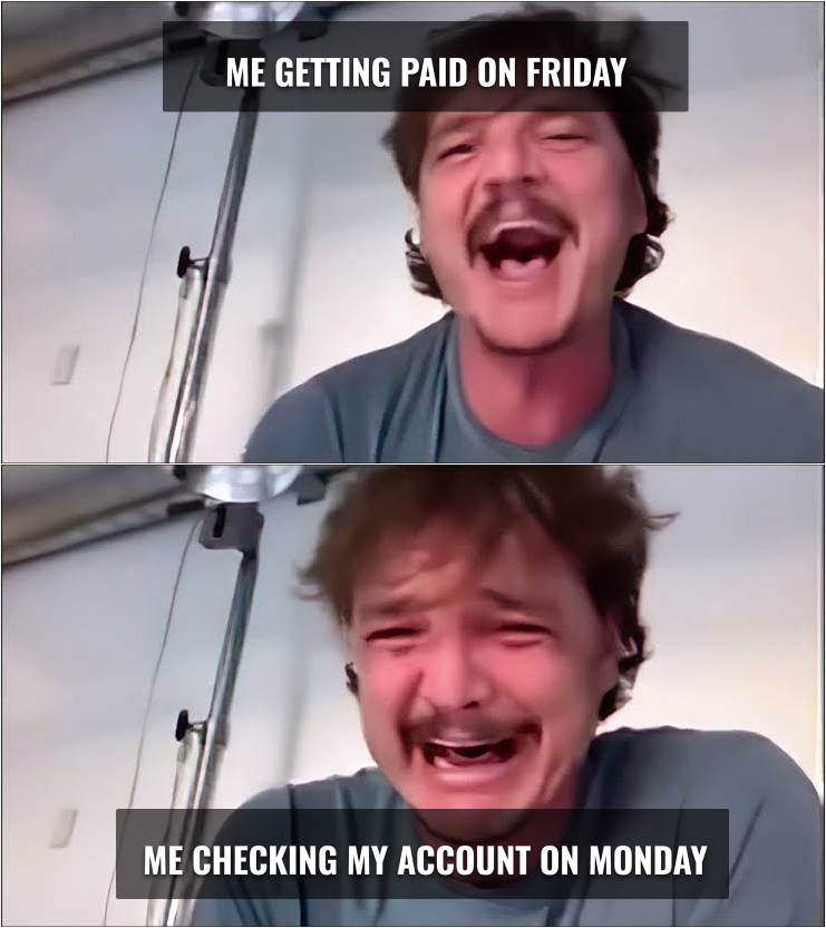 memingoapp's tweet photo. The Aftermath of "All Drinks on Me"

#memes #funny #humor #lol #weekend #money https://t.co/Bb7LeWJqBk