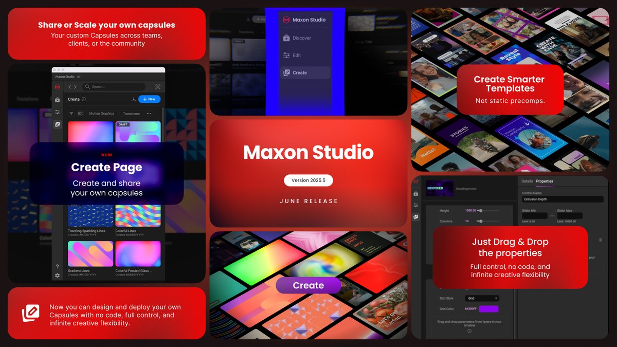 🎉 The Create Page is finally here in #MaxonStudio!
🫵 You've been asking for it ever since we introduced Maxon Studio, and here it is - better than you ever dreamed of (depending on how crazy your dreams are).
🤪 Update now and try it out!