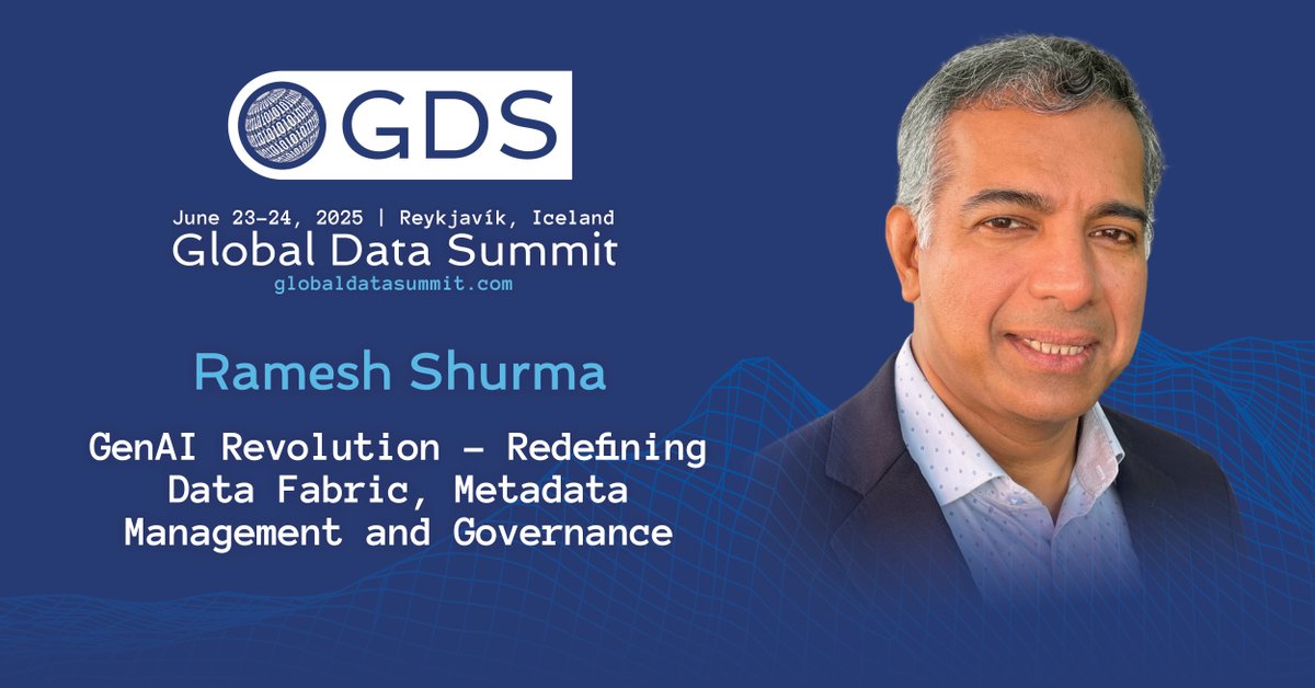 Excited to welcome Ramesh Shurma, CEO of Orion Governance, to #GDS25! He'll dive into how GenAI is reshaping data fabric, metadata management &amp; governance. Don’t miss this session from a true innovator. 

🔗 globaldatasummit.com/gdsspeakers 

#AI #DataGovernance #Tech
