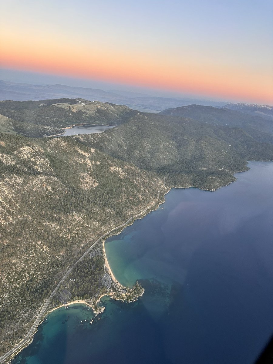 Sunset 🚁 over Lake Tahoe 💙