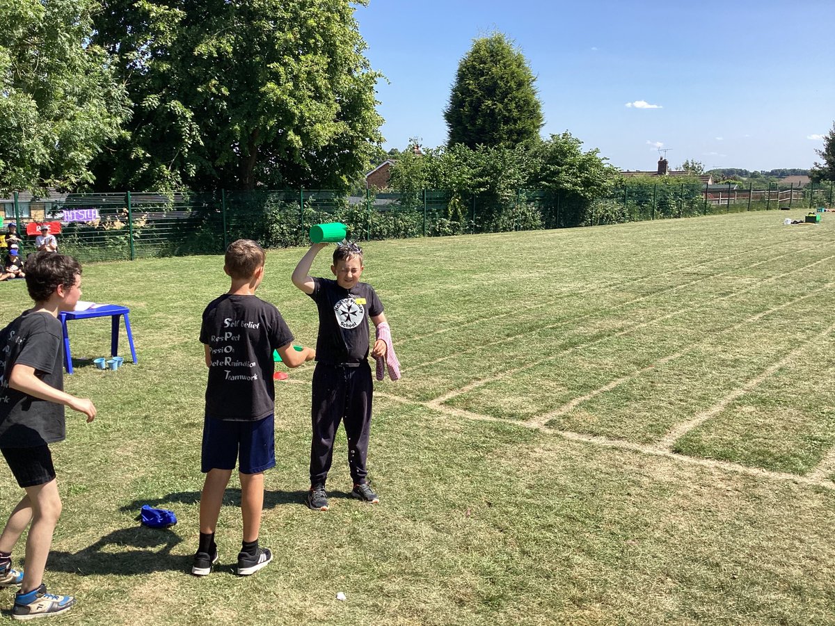 The race all the Year 6 children look forward to - The Waiters’ Race - not a dry Year 6 in the house and some wet teachers too!