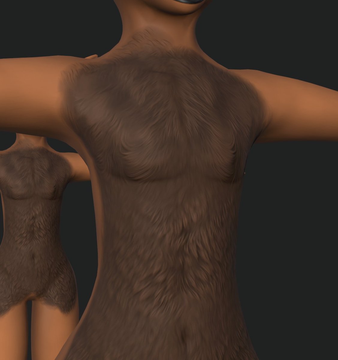 FaraVR's tweet image. Still not ready to show it in motion quite yet.  I completely redid how the brush and filter interact with one another and I keep better ways to use it.

But this looked cool!  Dense fur