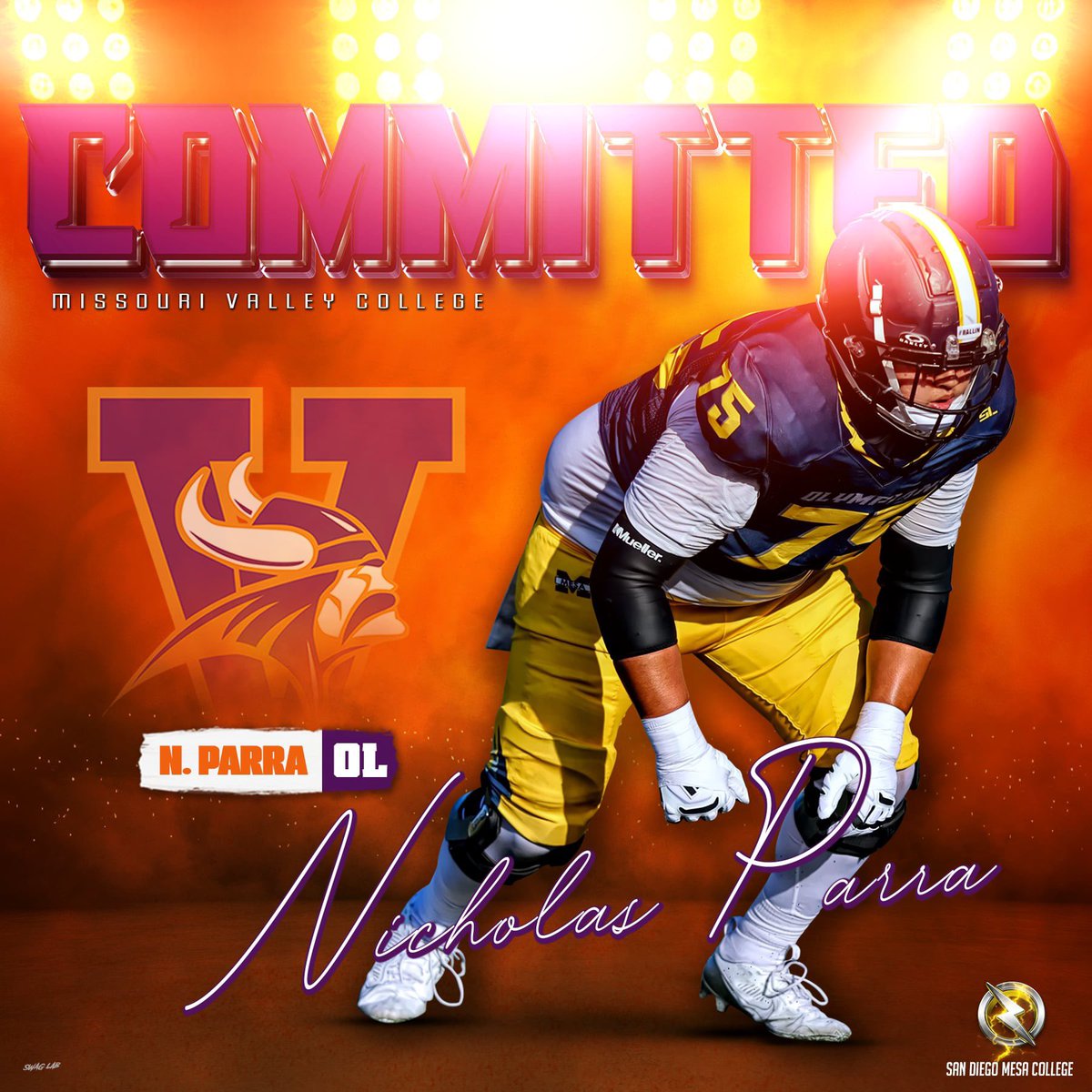 OLYMPIANS (@sdmesafootball) on Twitter photo Congratulations to Olympian OL <a href="/nickparra75/">Nick Parra</a> on his COMMITMENT to <a href="/MovalFootball/">MVC_Football</a>
#NextLevelOlympian
<a href="/BallCoachGW/">Gary Watkins Jr</a> <a href="/PrezHands/">Ashanti Hands, Ed.D.</a> <a href="/foothillers/">Grossmont High Football</a> <a href="/CoachChevSD/">Coach Chevalier</a> <a href="/EC_Preps_SD/">EC Preps</a> <a href="/sdfootball/">Ray from SDFN</a>
📸 <a href="/Nicole2Noel/">Nicole Noel Photography LLC</a> 💻 <a href="/SwagLabGD/">Dan Ruiz - Swag Lab - Graphic Design</a> Congratulations to Olympian OL <a href="/nickparra75/">Nick Parra</a> on his COMMITMENT to <a href="/MovalFootball/">MVC_Football</a>
#NextLevelOlympian
<a href="/BallCoachGW/">Gary Watkins Jr</a> <a href="/PrezHands/">Ashanti Hands, Ed.D.</a> <a href="/foothillers/">Grossmont High Football</a> <a href="/CoachChevSD/">Coach Chevalier</a> <a href="/EC_Preps_SD/">EC Preps</a> <a href="/sdfootball/">Ray from SDFN</a>
📸 <a href="/Nicole2Noel/">Nicole Noel Photography LLC</a> 💻 <a href="/SwagLabGD/">Dan Ruiz - Swag Lab - Graphic Design</a>