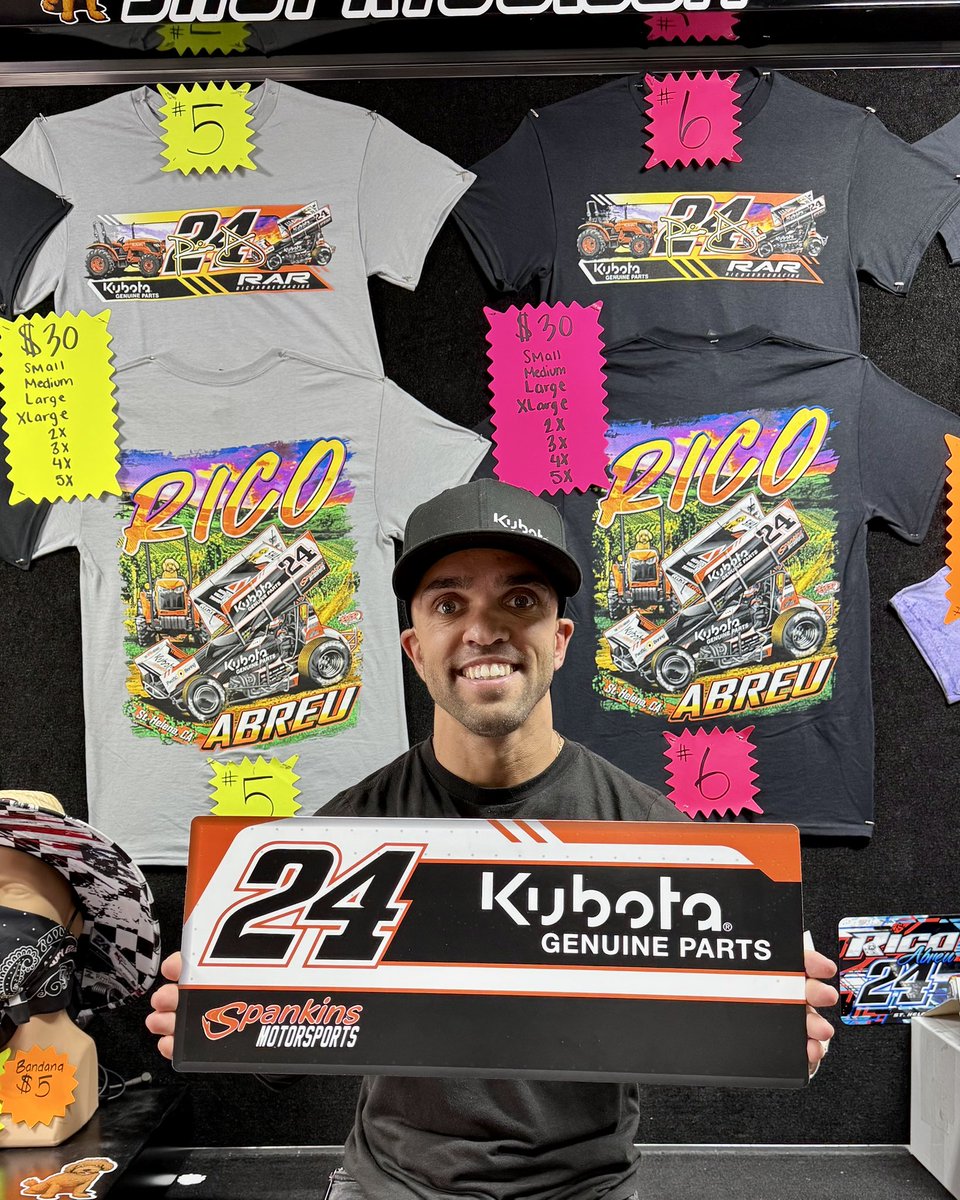I’m sitting here at Huset’s Speedway in South Dakota.
My car is ready to rip and so is our new merch! If you’re at the track this week make sure to come see Meagan at the merchandise trailer. I’ve got new shirts, hoodies, tanks, and wing panels! There’s a limited amount of these