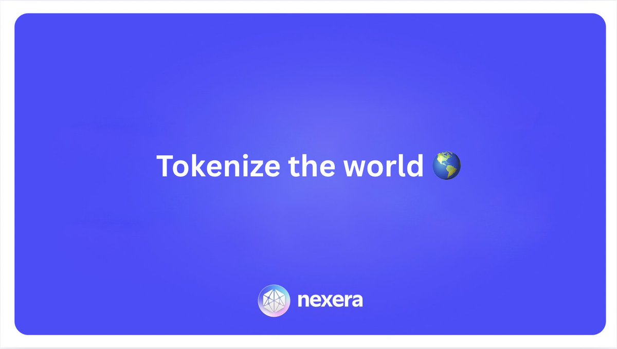 Nexera is building the compliance-first infrastructure, turning assets into fully programmable financial products.

From real estate to private equity, institutional capital is going on-chain.

Nexera is where it happens.

$NXRA