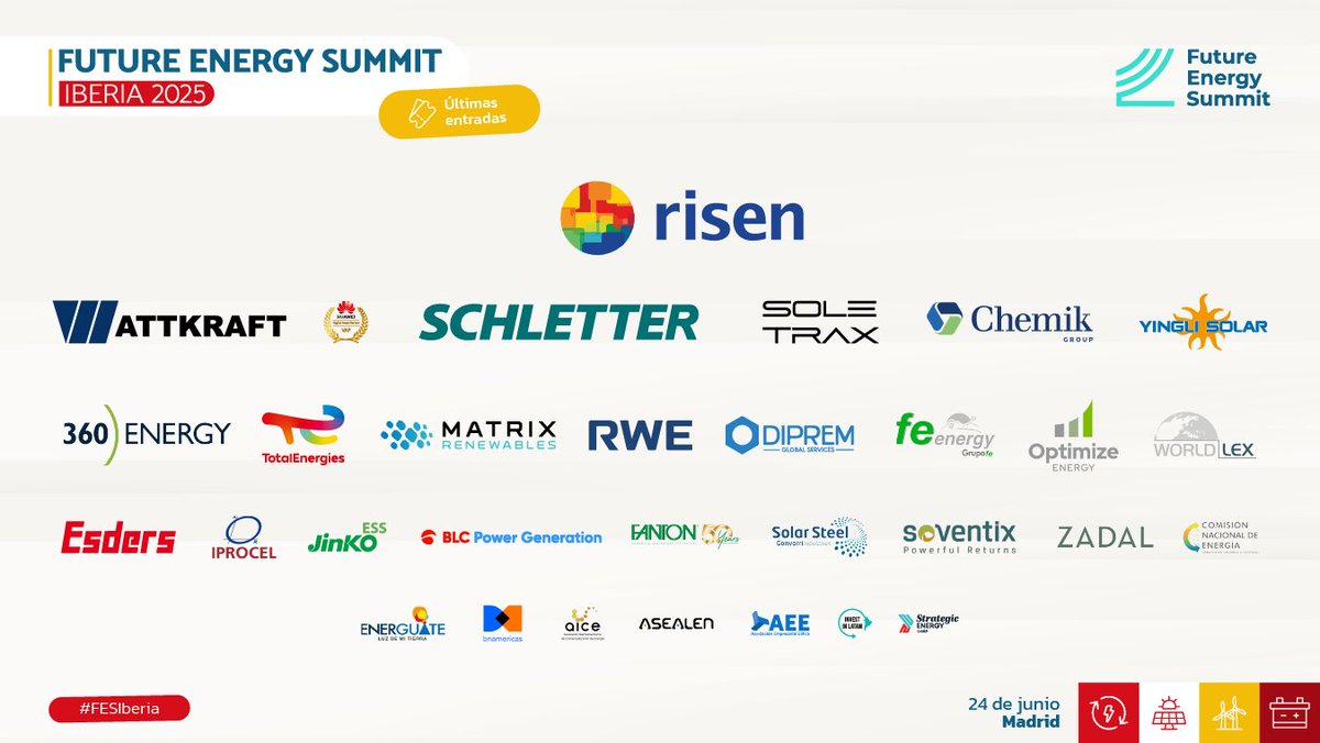 ⏰¡ÚLTIMAS ENTRADAS DISPONIBLES! 

#FESIberia, la cumbre donde se decide el futuro energético para Europa y Latinoamérica 🚀

¡No te lo pierdas! 
👉 live.eventtia.com/es/fes-iberia