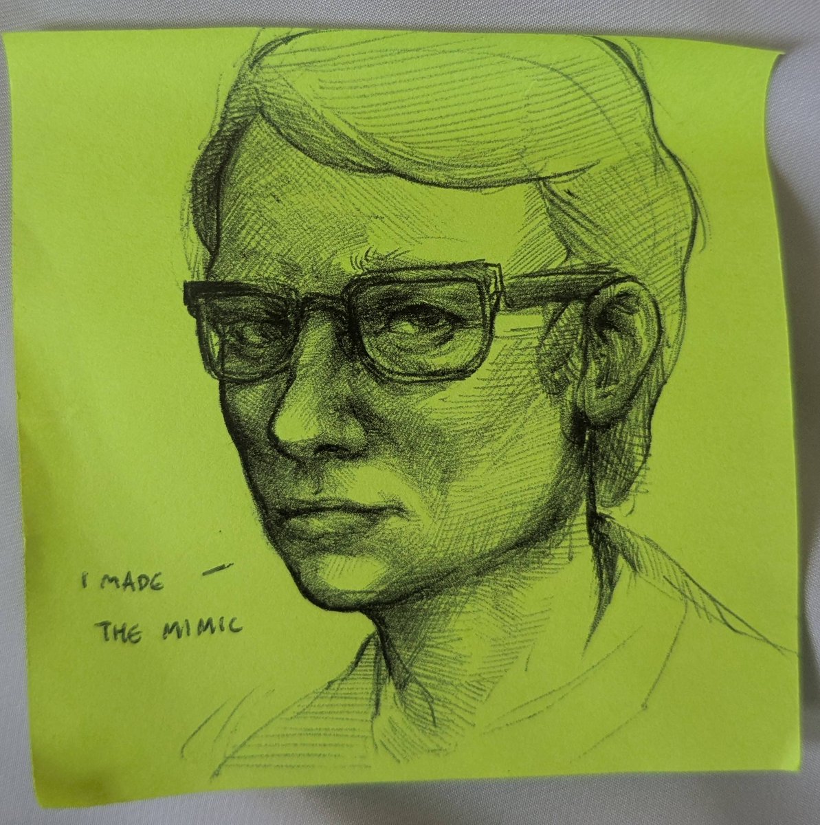 turntailart's tweet image. Some little post-it note drawings from work today (he made the mimic)

#SecretOfTheMimic #SOTM #FNAFSOTM