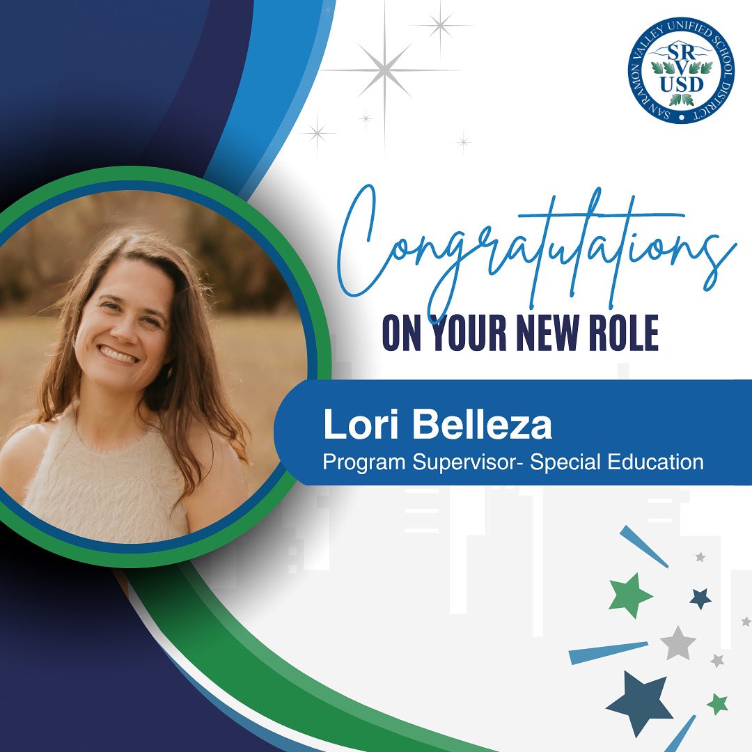 Congratulations to Lori Belleza appointed at last night’s board meeting as Program Supervisor-Special Education. With 15 years in SRVUSD, Lori brings expertise, a passion for inclusive education, and a proven record of advocacy.  Learn more: srvusd.net/backtoschool. #WeAreSRVUSD