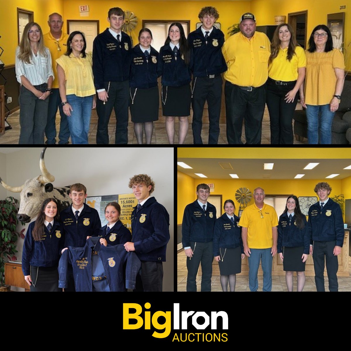 BigIron Auctions (@bigironauctions) on Twitter photo BigIron had the privilege of hosting four <a href="/NebraskaFFA/">Nebraska FFA</a> State Officers on 6/17 including Leah Christen, Meredith Ruda, Kash Majerus, and Jake Rezac. It was a pleasure sharing our history with you.
Thank you to these outstanding students for your dedication to ag and leadership! BigIron had the privilege of hosting four <a href="/NebraskaFFA/">Nebraska FFA</a> State Officers on 6/17 including Leah Christen, Meredith Ruda, Kash Majerus, and Jake Rezac. It was a pleasure sharing our history with you.
Thank you to these outstanding students for your dedication to ag and leadership!