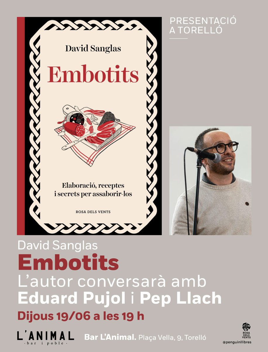 DEMÀ DIJOUS

📖 EMBOTITS
👥 David Sanglas amb Eduard Pujol i Pep Llach
📍Bar L'Animal de #Torelló
⏰ 19 h