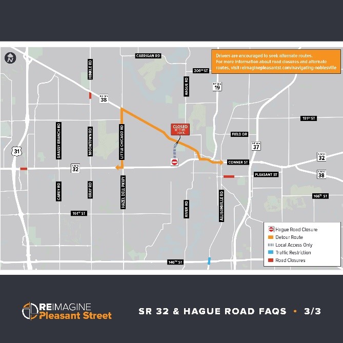 reimagineplsnt's tweet image. With Hague Road closed north of SR 32, we’ve received questions about the detour route. Here’s your answer.