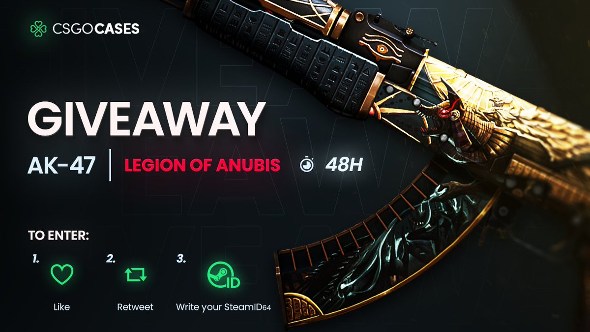 💥AK-47 | Legion of Anubis (FT) GIVEAWAY💥

How to Enter: 
💗Like
🔁Retweet
✍️Write your SteamID64

🎁Winner will be announced after 48h⏰

#cs2giveaways #cs2skins #csgocases #cs2skinsgiveaway #cs2community #giveaway #CS2Giveaway #CS2 #CounterStrike2 #CS2