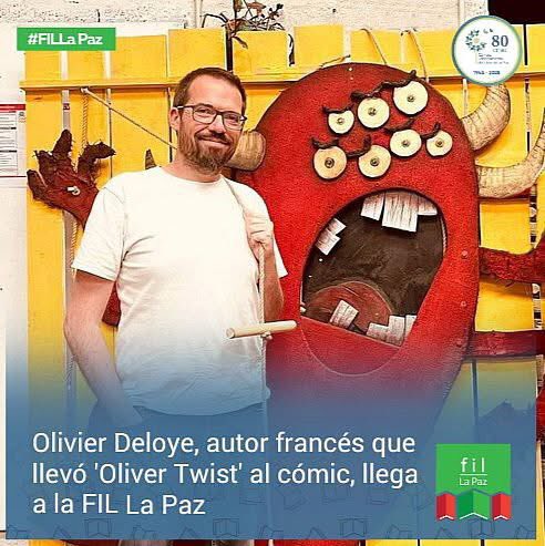 Feria Internacional del Libro de La Paz (@ferialibrolapaz) on Twitter photo El ilustrador y escritor especializado en literatura infantil y juvenil, Olivier Deloye, es otro de los invitados especiales de la 29ª <a href="/ferialibrolapaz/">Feria Internacional del Libro de La Paz</a>. El autor francés es reconocido por ilustrar y adaptar al cómic ‘Oliver Twist’ de Charles Dickens. El ilustrador y escritor especializado en literatura infantil y juvenil, Olivier Deloye, es otro de los invitados especiales de la 29ª <a href="/ferialibrolapaz/">Feria Internacional del Libro de La Paz</a>. El autor francés es reconocido por ilustrar y adaptar al cómic ‘Oliver Twist’ de Charles Dickens.