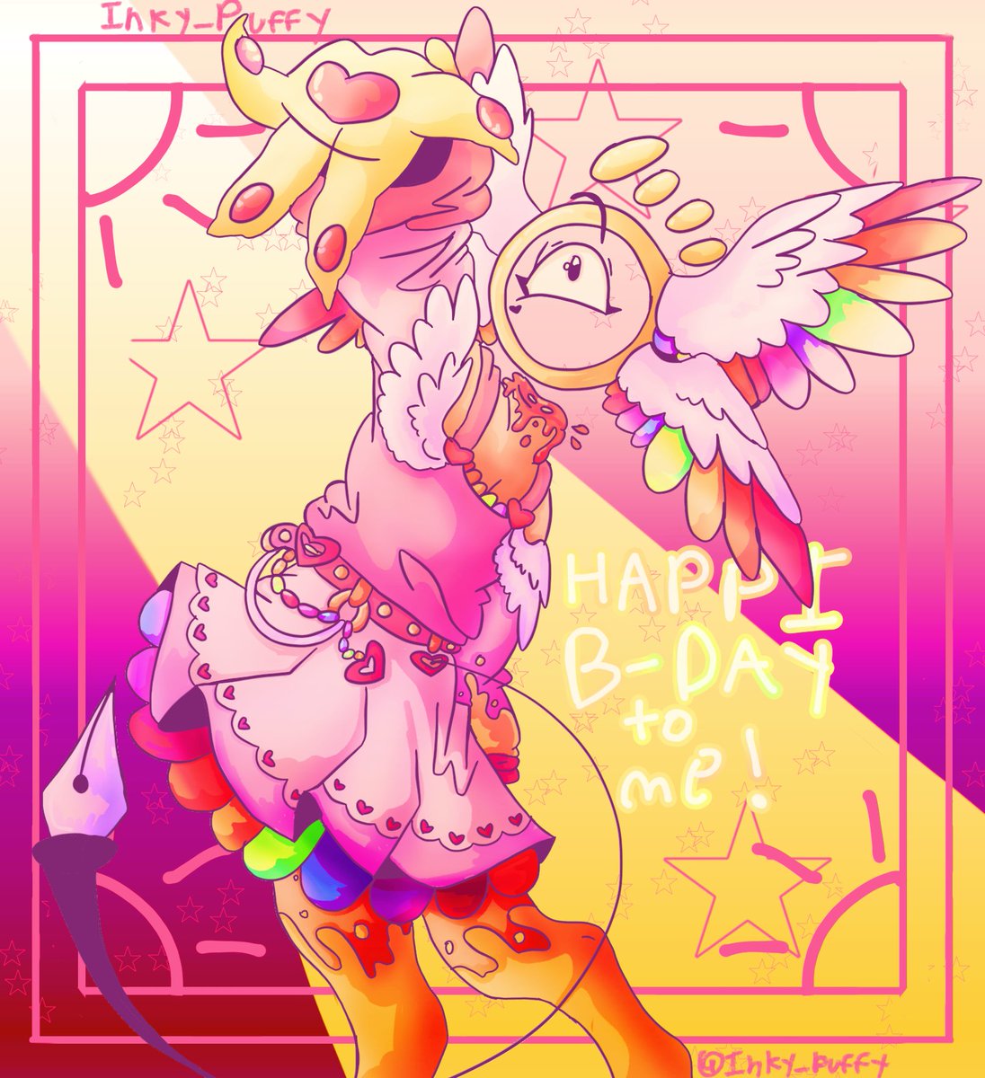 Inky_puffy's tweet image. HAPPY EARLY BIRTHDAY TO ME (my birthday is on the 20th but I’ll be offline for vacation for a bit!) #ocart #oc