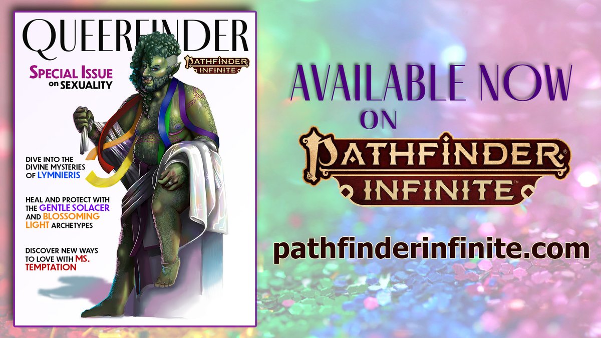 Thrilled to see others picking up and carrying the torch of Queerfinder as <a href="/AzraHawthorne/">ARBL</a> leads a talented team of #Pathfinder2e writers to release a special issue on sexuality just in time for #Pride2025!

Check it out at: pathfinderinfinite.com/product/526580…