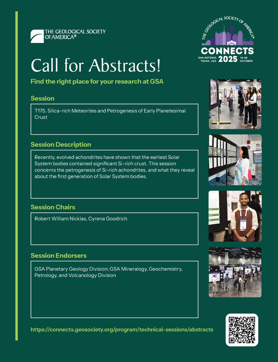 LPItoday's tweet image. LPI scientists are convening special sessions at GSA Connects 2025 in San Antonio this October. Learn more and submit an abstract at ow.ly/Svoo50W7enl.