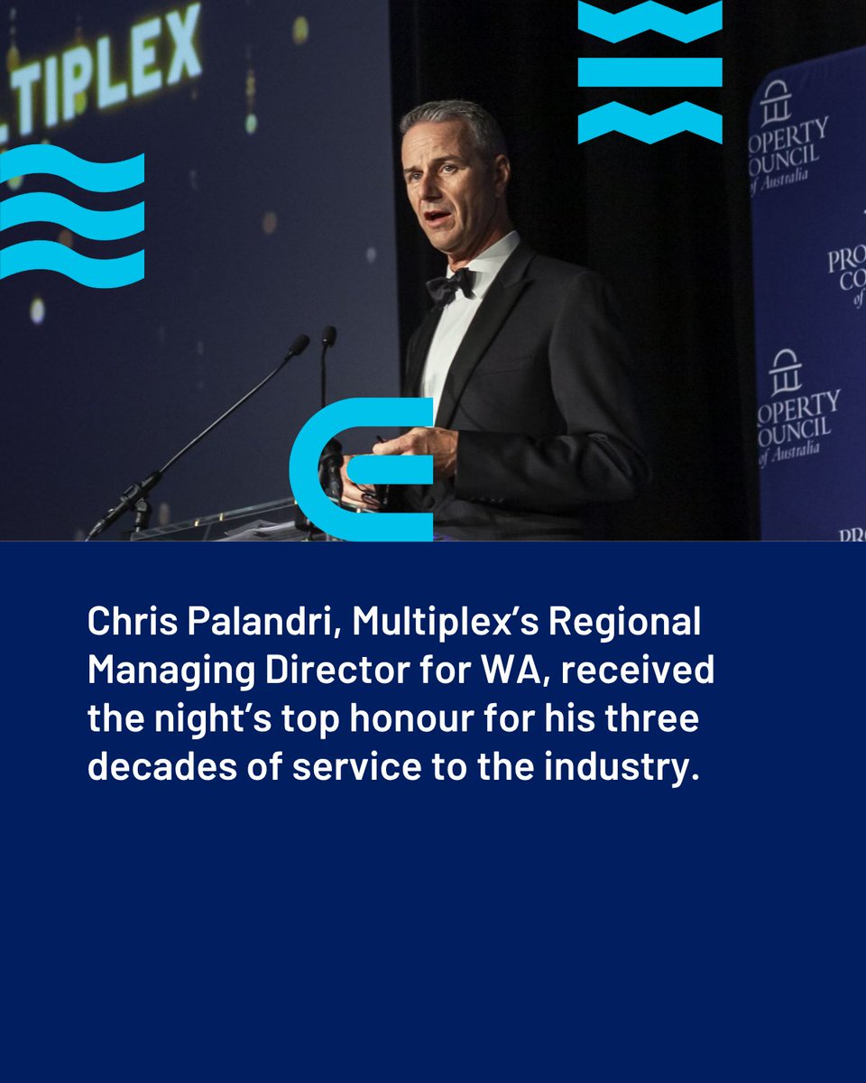 The winners of the WA Property Awards 2025 have been announced! 🎉

A special congratulations to Chris Palandri from Multiplex, who received the prestigious Legacy Award for his outstanding contributions to the property industry.

propertycouncil.com.au/wa/wa-property…

#propertyaustralia