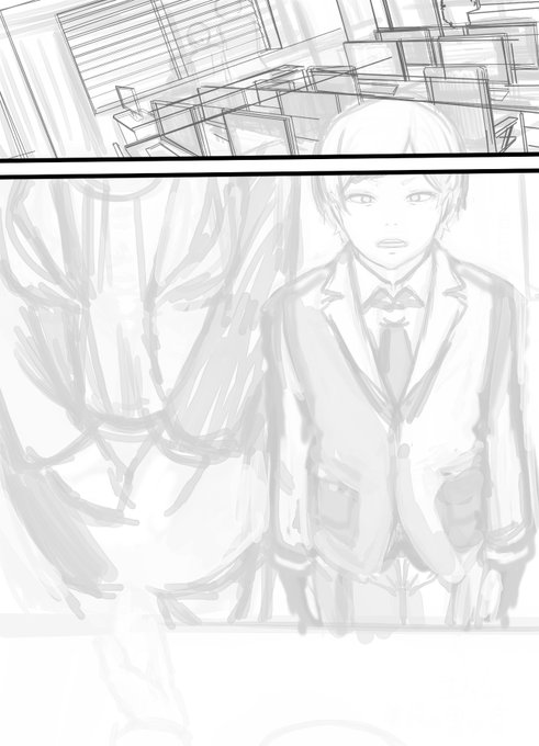 パースの引き方忘れたので雰囲気で描いてるけど 結構十分だと思っている。 でもこのほんの数秒目を止めてもらえるか否かのコマに 莫大な時間の勉強と手間をしっかり詰め込む人もいるんだよな。 