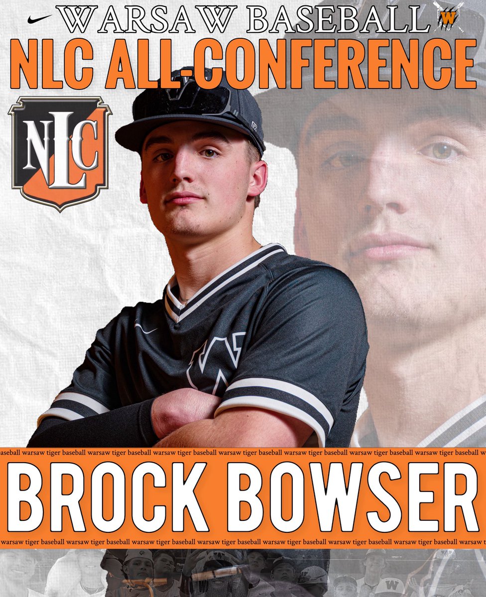 NLC ALL-CONFERENCE
Congratulations to Senior BROCK BOWSER for being named ALL-CONFERENCE in the NLC for the 2024-2025 Baseball Season. Great work this year, BROCK! #Warsaw #Baseball #WarsawTigers
