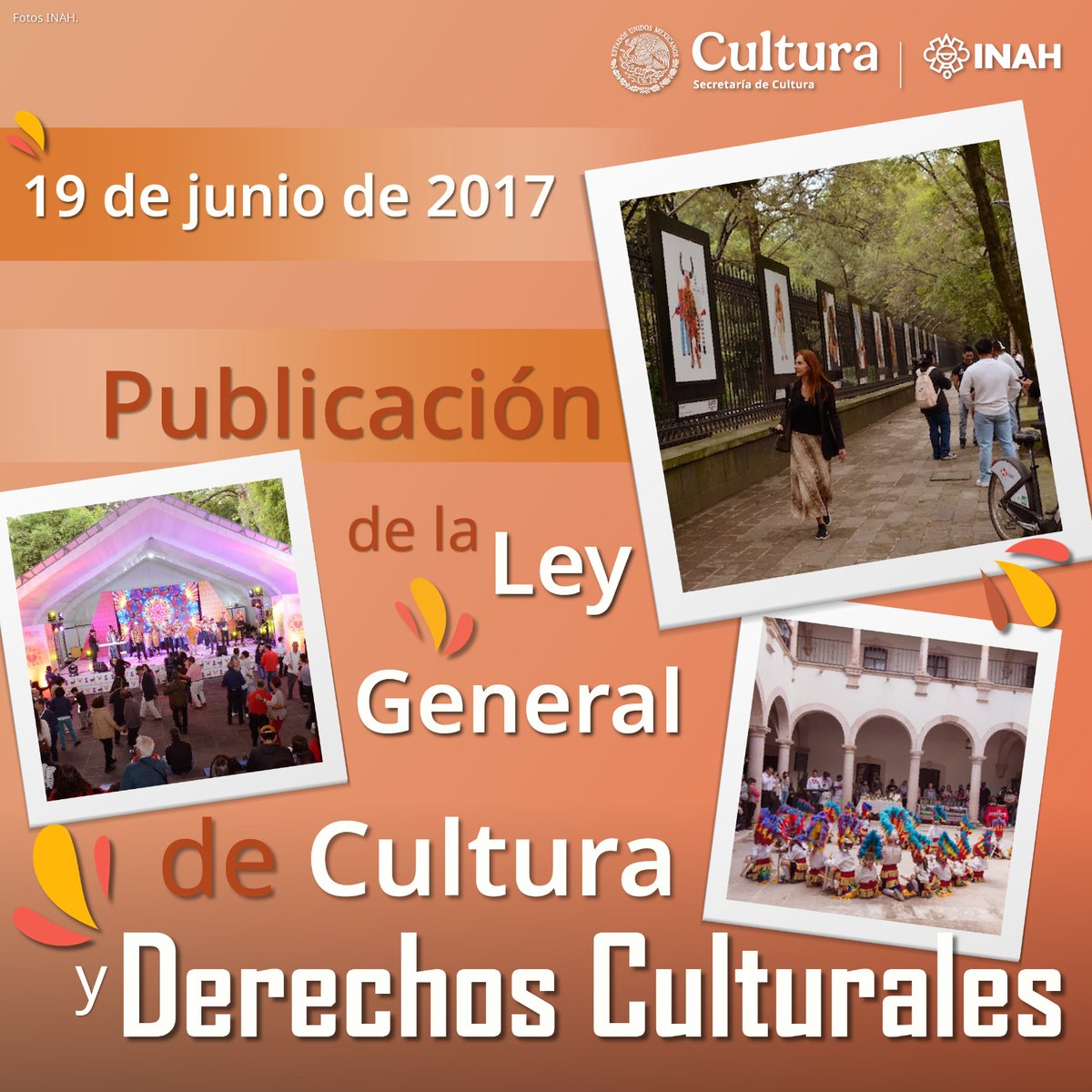 #UnDíaComoHoy de 2017, se publicó la Ley General de Cultura y Derechos Culturales, que promueve el libre acceso a la cultura, estableciendo las bases de coordinación para los bienes y servicios culturales brindados por el Estado.