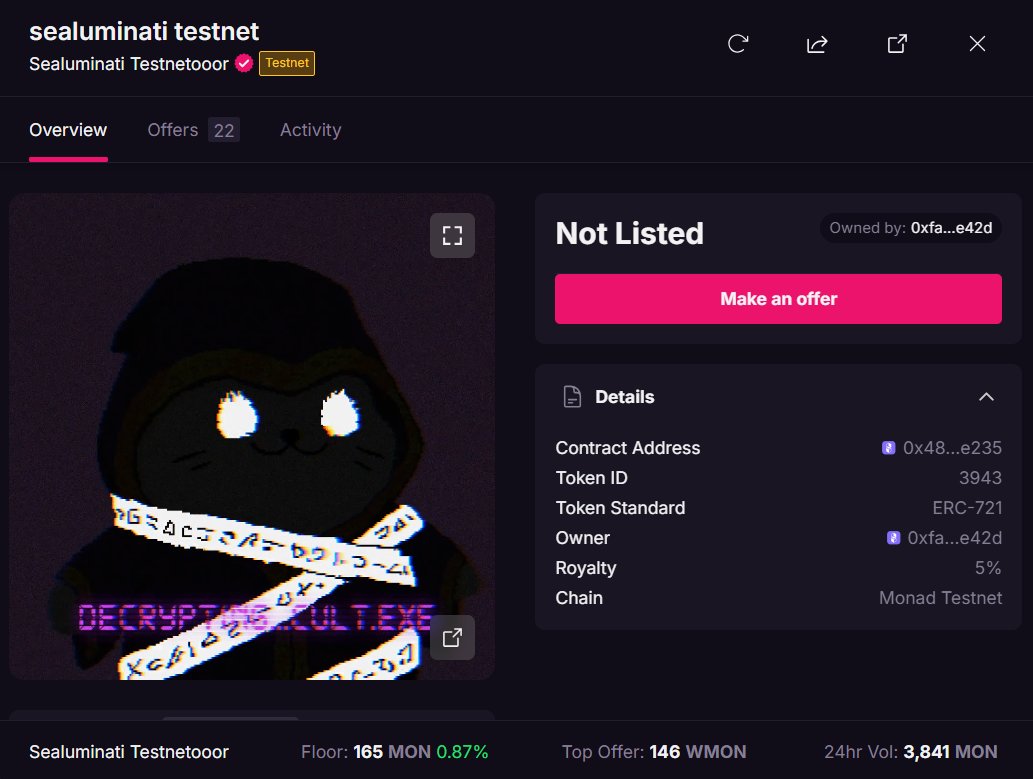 MonDrop_'s tweet photo. Massive Drop Incoming!

1 @sealuminati NFT (200 $MON)
1 Clay Molandak NFT by @realschism 
2 People will get 25 $MON

To Enter - 
*L/RT/Tag 3 Nads 
*Tell me... If Monad Main-net Launched Tomorrow and There was no Airdrop...   What's your Move? 

Top 4 Answers Win!  

Winners will be Picked anytime in the Next 24 Hours!

@sealuminati @realschism @BoxminingMartin #monad_xyz #GiveRep #Airdrop