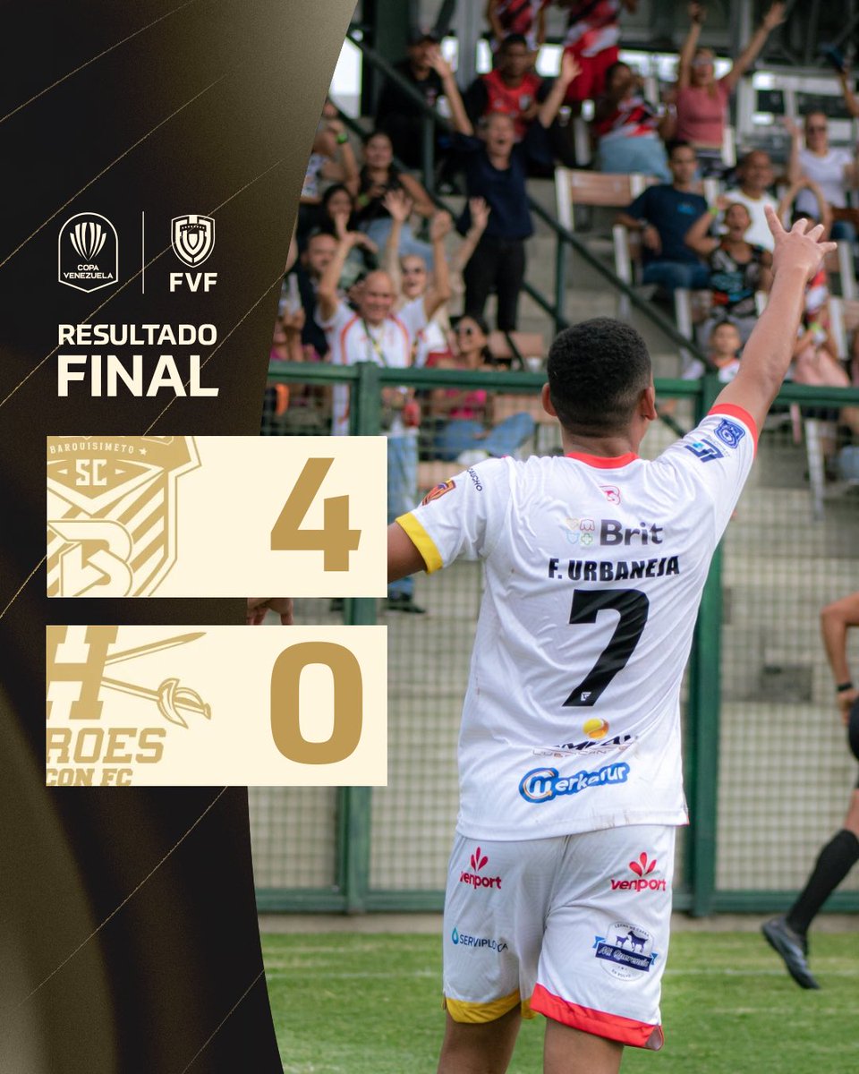 💥 • Barquisimeto volvió a dar otra muestra de su poderío en ataque al golear a Héroes en la tercera fecha del Grupo E de la #CopaVenezuela 

⚽️ • Heber García (2), Frank Ramos, Franger Urbaneja (BAR)