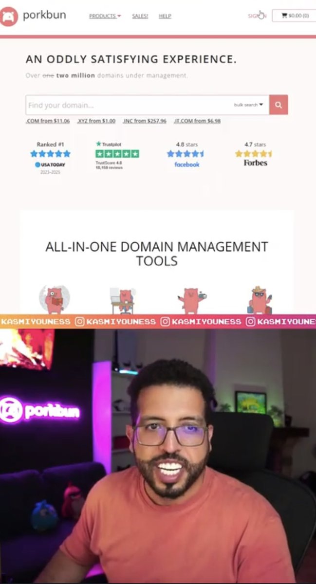 Stream after stream, many insights is shared about domaining.
Sincere thanks to <a href="/kasmiyouness1/">Youness KASMI</a> and his supporter <a href="/Porkbun/">Porkbun</a>