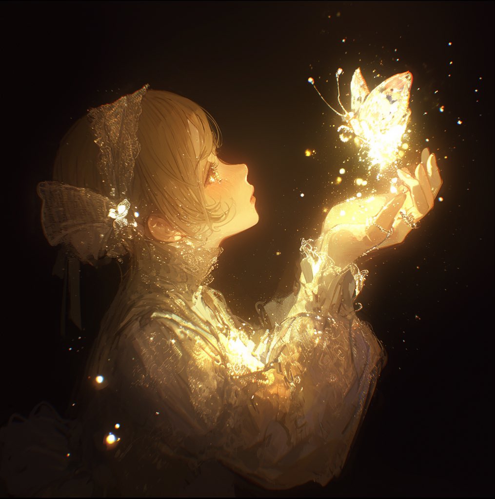 光や煌めきを感じられるような
そんなテイストが好きだし

同じように好きな人が1人でもいてくれるなら
それはとても幸せなことだね

#AIart  #AIイラスト  AI generation : nijijourney