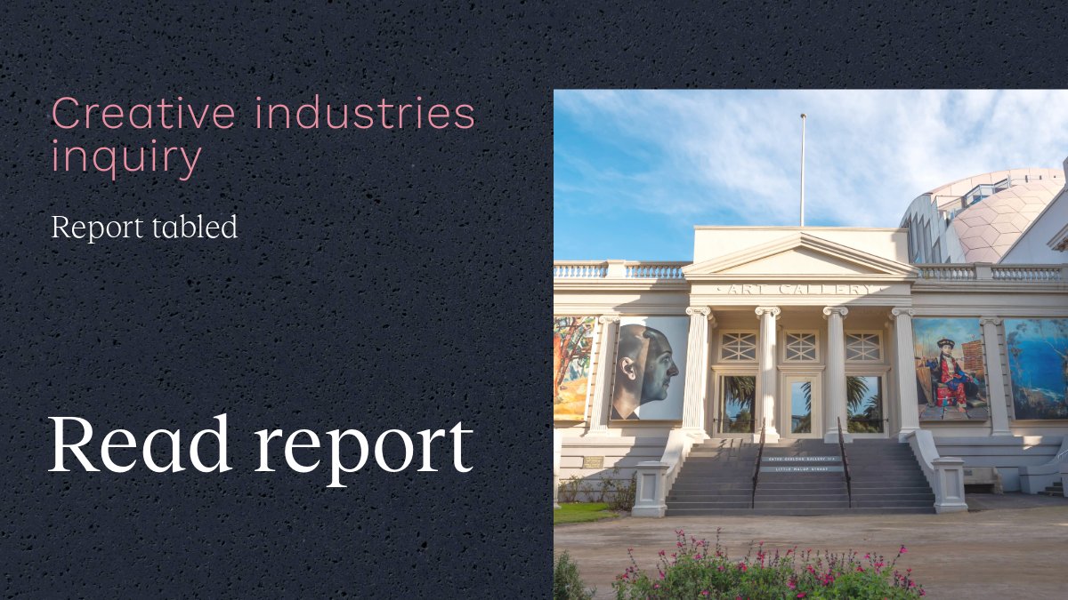 The Legislative Council Economy &amp; Infrastructure Committee has recommended the Government ensure grant programs for the cultural and creative industries are indexed to account for CPI increases in a report tabled today. Read the report: bit.ly/3HP0cAP #springst