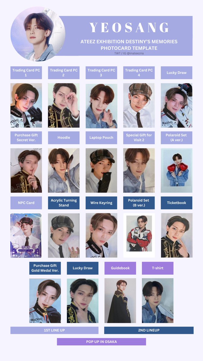 Ateez Exhibition Destiny's Memories Photocard / PC Template 🆕 pop