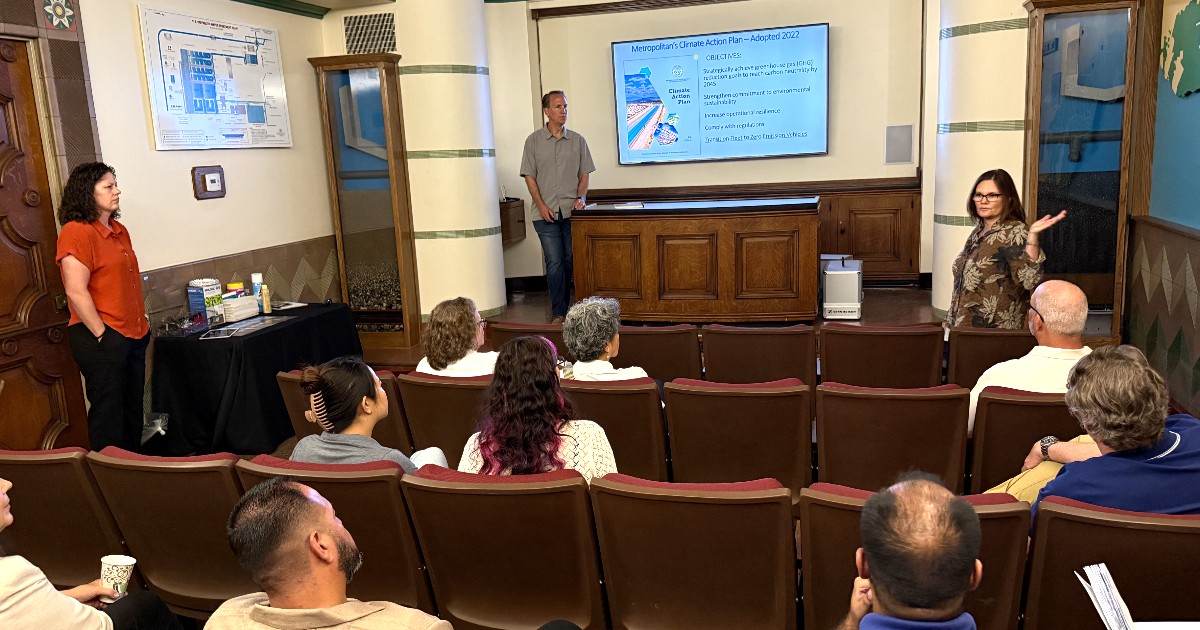 mwdh2o's tweet image. On June 17, we hosted @AirResources Mobile Source Division leaders at our Weymouth facility. Our teams showcased key fleet vehicles and discussed how they support operations, emergency response, and our shift toward zero-emission goals. #ClimateAction #ZeroEmissions