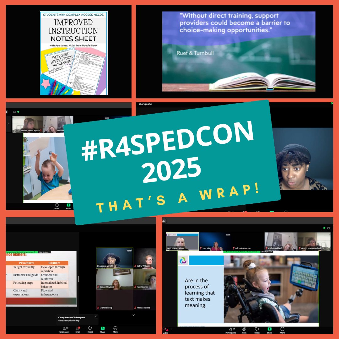 R4SpecialEd's tweet photo. That's a wrap on #R4SPEDCON! 🎉 We had an awesome day of learning and are so grateful to everyone who attended our virtual conference.

Thanks for diving into new strategies and getting ready for the school year! https://t.co/E1mHN3llYN