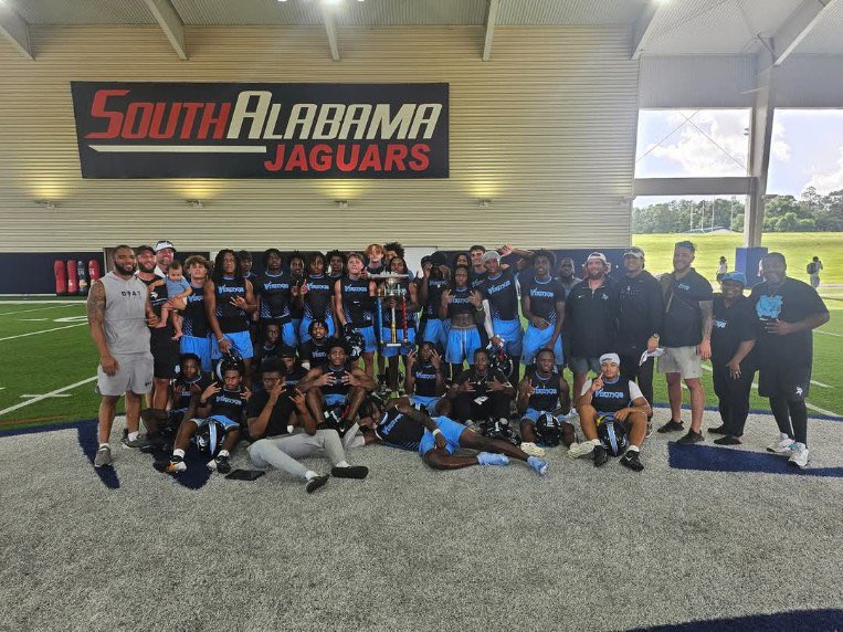 Jeremy Menhennett QB1 (@jmenhennett8808) on Twitter photo #AGTG Blessed to be 7on7 champs @ South Alabama. Had a great time with my guys, and thank you to <a href="/SouthAlabamaFB/">South Alabama Football π</a> for the great hospitality and event. <a href="/CoachApplewhite/">Major Applewhite</a> <a href="/Coach_Thiessen/">Mike Thiessen</a> <a href="/CoachJBWells/">JB Wells</a> <a href="/Drew_Cronic/">Coach Cronic @ Navy</a> <a href="/CoachDaft/">Kevin Daft</a> #AGTG Blessed to be 7on7 champs @ South Alabama. Had a great time with my guys, and thank you to <a href="/SouthAlabamaFB/">South Alabama Football π</a> for the great hospitality and event. <a href="/CoachApplewhite/">Major Applewhite</a> <a href="/Coach_Thiessen/">Mike Thiessen</a> <a href="/CoachJBWells/">JB Wells</a> <a href="/Drew_Cronic/">Coach Cronic @ Navy</a> <a href="/CoachDaft/">Kevin Daft</a>