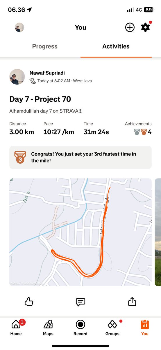 nmsprd_'s tweet image. Checkpoint pelari kalcer (On Strava)🙌🏻🏃‍➡️
#Project70 
#PaCeban
#Gumi 
#PulseRacer