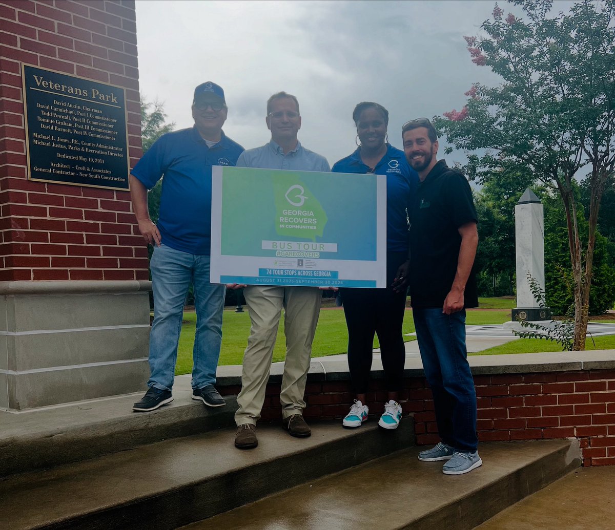 GARecoversBus's tweet photo. Dallas…Jasmine Turner and Jeff Breedlove on a site visit for The 2025 Georgia Recovers Bus Tour

Thanks to Tony Moon with Paulding RCO - Recovery Community Organization for welcoming the Georgia Recovery Community to The Premier Hometown 

#GARecovers #gapol https://t.co/bTgvmd6rdd