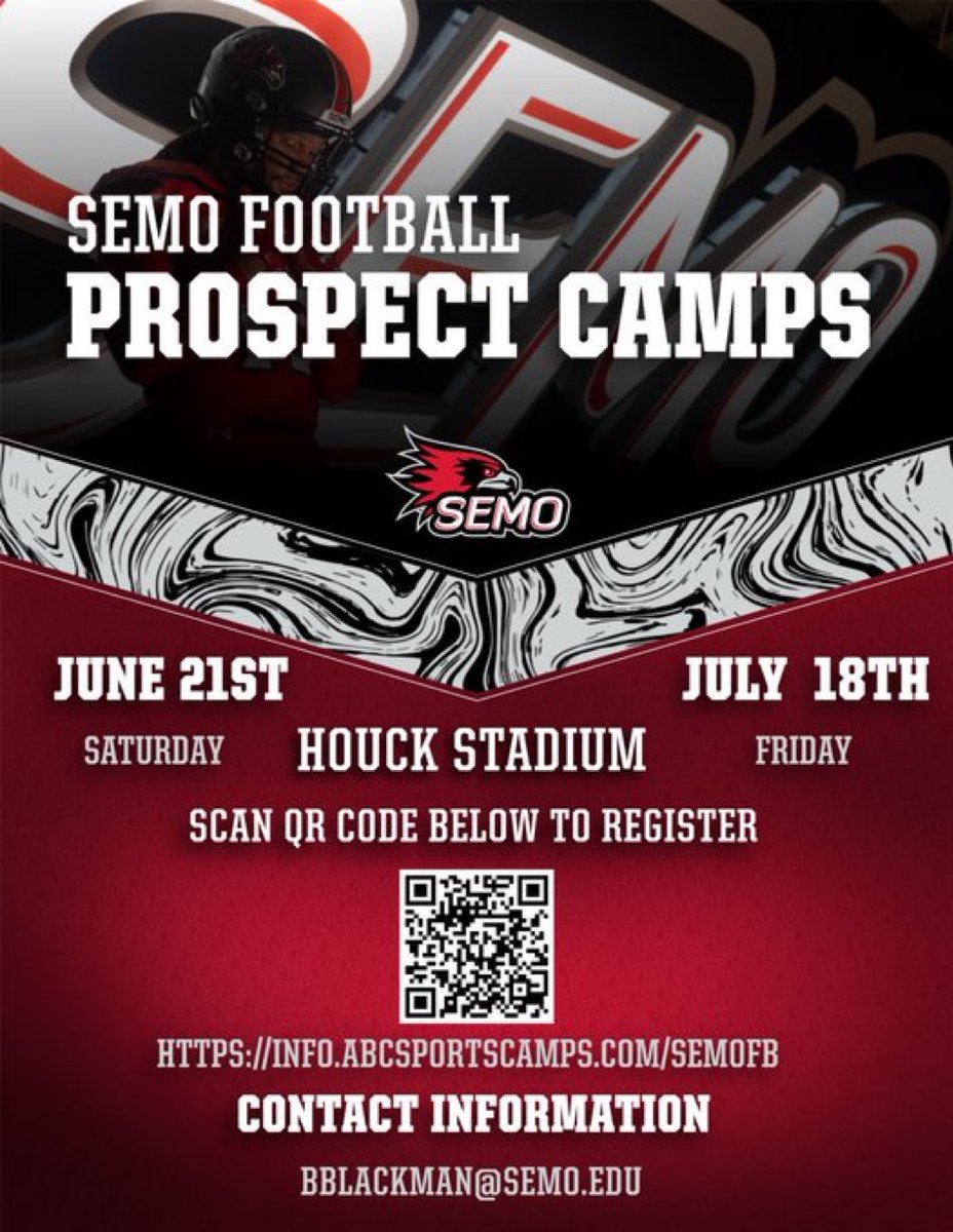 John Holt (@coachholt67) on Twitter photo <a href="/SEMOfootball/">SEMO Football</a> Prospect Camp is Saturday. Everything here is EARNED not given. Come camp with us in Shoulder Pads and Helmets! #brickbybrick <a href="/SEMOfootball/">SEMO Football</a> Prospect Camp is Saturday. Everything here is EARNED not given. Come camp with us in Shoulder Pads and Helmets! #brickbybrick