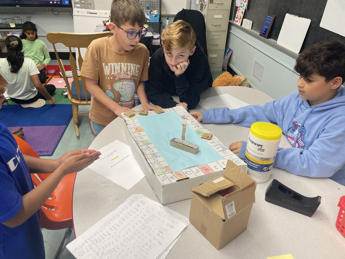 5th graders made and played their own math board games.