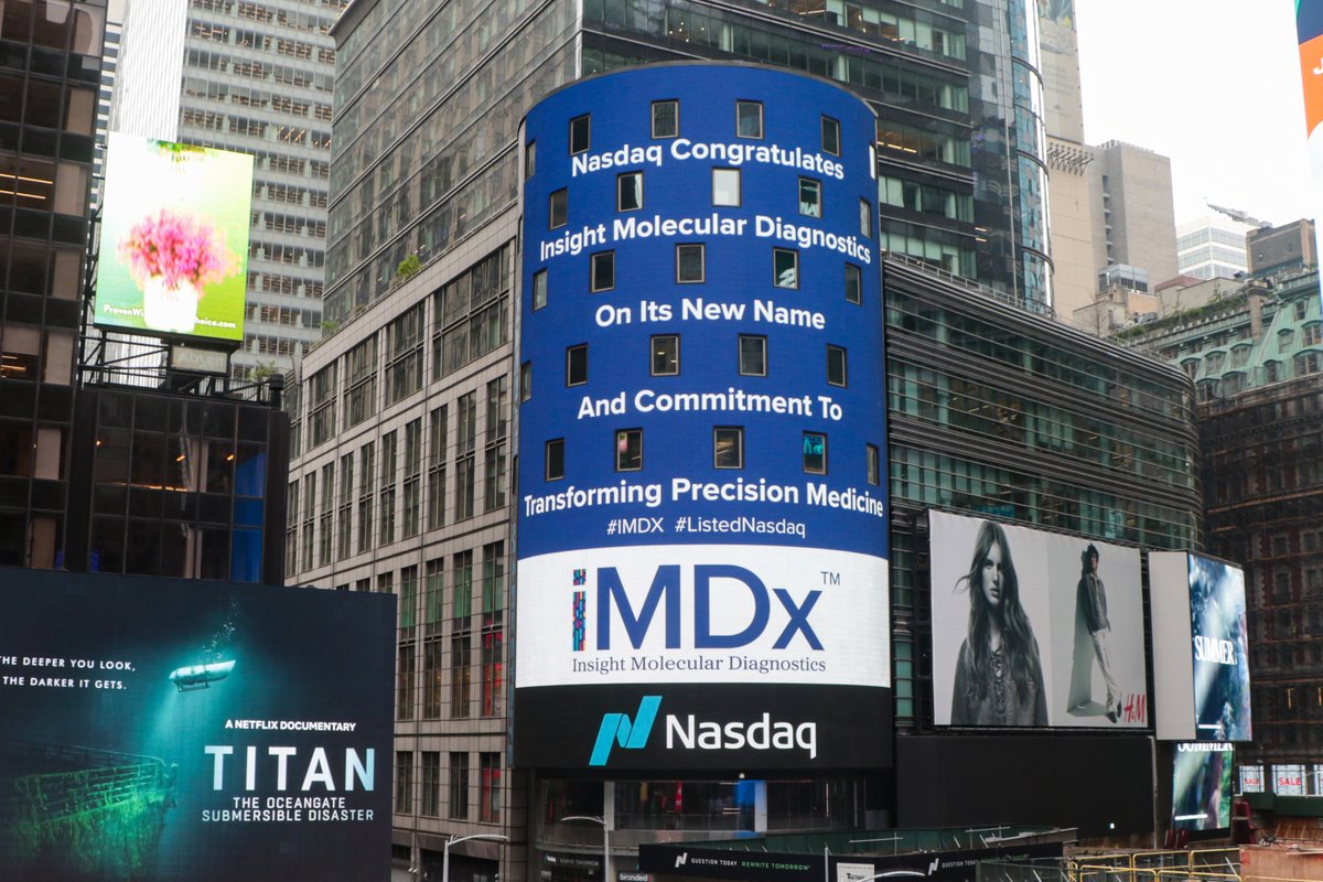 AndreaSJames's tweet image. Times Square today $IMDX on the @Nasdaq tower.