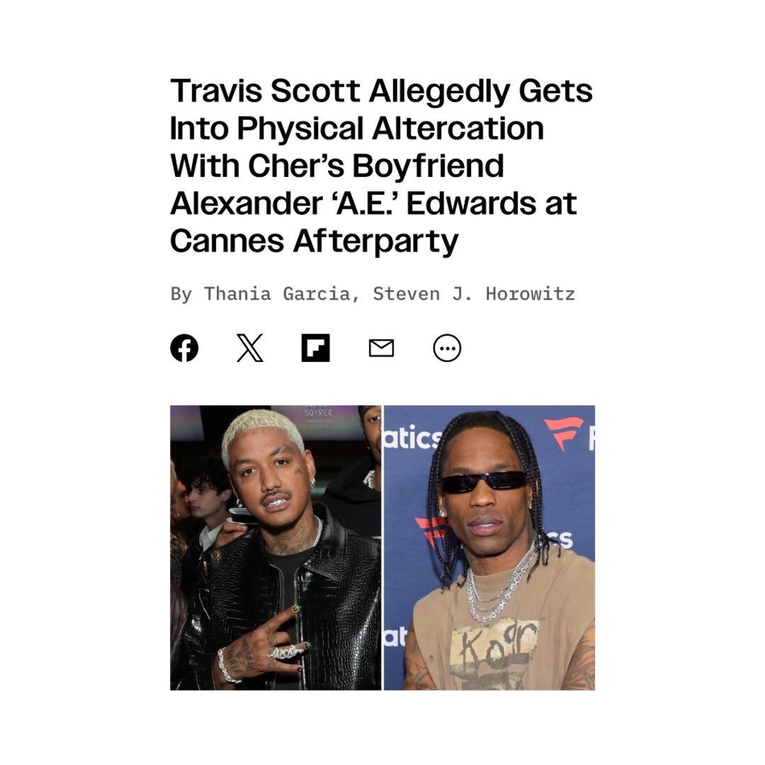 HipHopAllDay's tweet photo. Pusha T posts a photo of Alexander "AE" Edward's on his Instagram story amid beef with Travis Scott 👀

Travis was involved in a physical altercation with AE—who is close friends with Tyga—in Cannes last year.