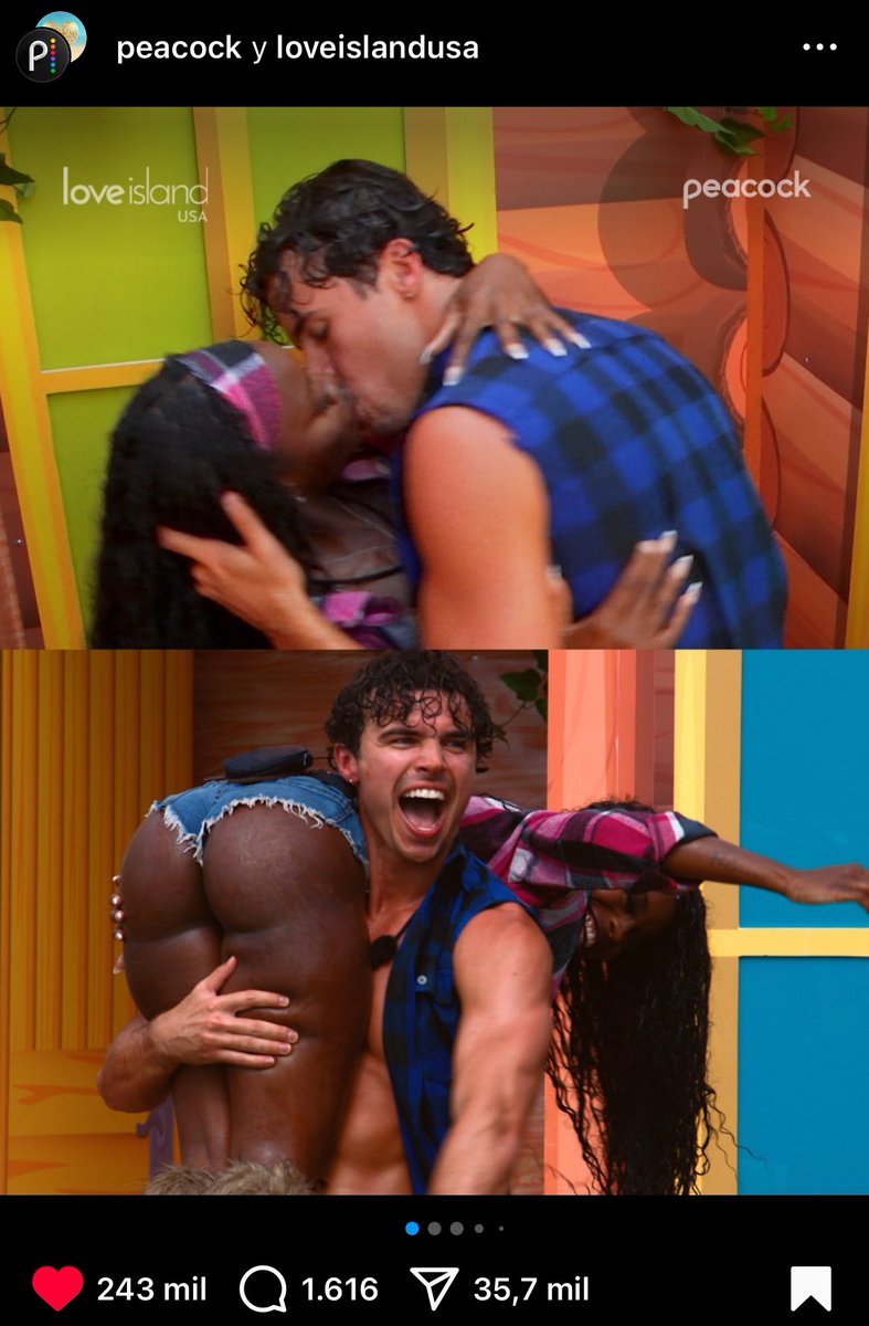 This is the most liked post from Love Island 7 on Peacock’s account.