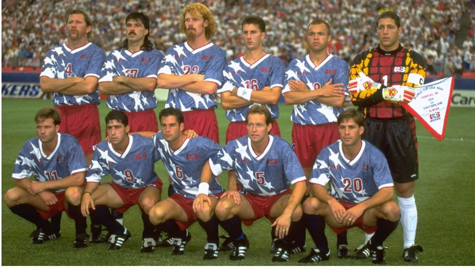 Reminiscing about the 1994 FIFA World Cup here in the U.S. Our <a href="/USMNT/">U.S. Soccer Men's National Team</a> opened up on JUNE 18th at the Pontiac Silverdome, a 1-1 draw vs. Switzerland. I’d take that USMNT over any previous team!!! <a href="/TMeola1/">Tony Meola</a> <a href="/AlexiLalas/">Alexi Lalas</a> <a href="/EricWynalda/">Eric Wynalda</a> <a href="/marcelobalboa17/">Marcelo Balboa</a> <a href="/johnharkes6/">John Harkes</a> <a href="/cobijones/">Cobi Jones</a> <a href="/MSorber16/">Mike Sorber</a>