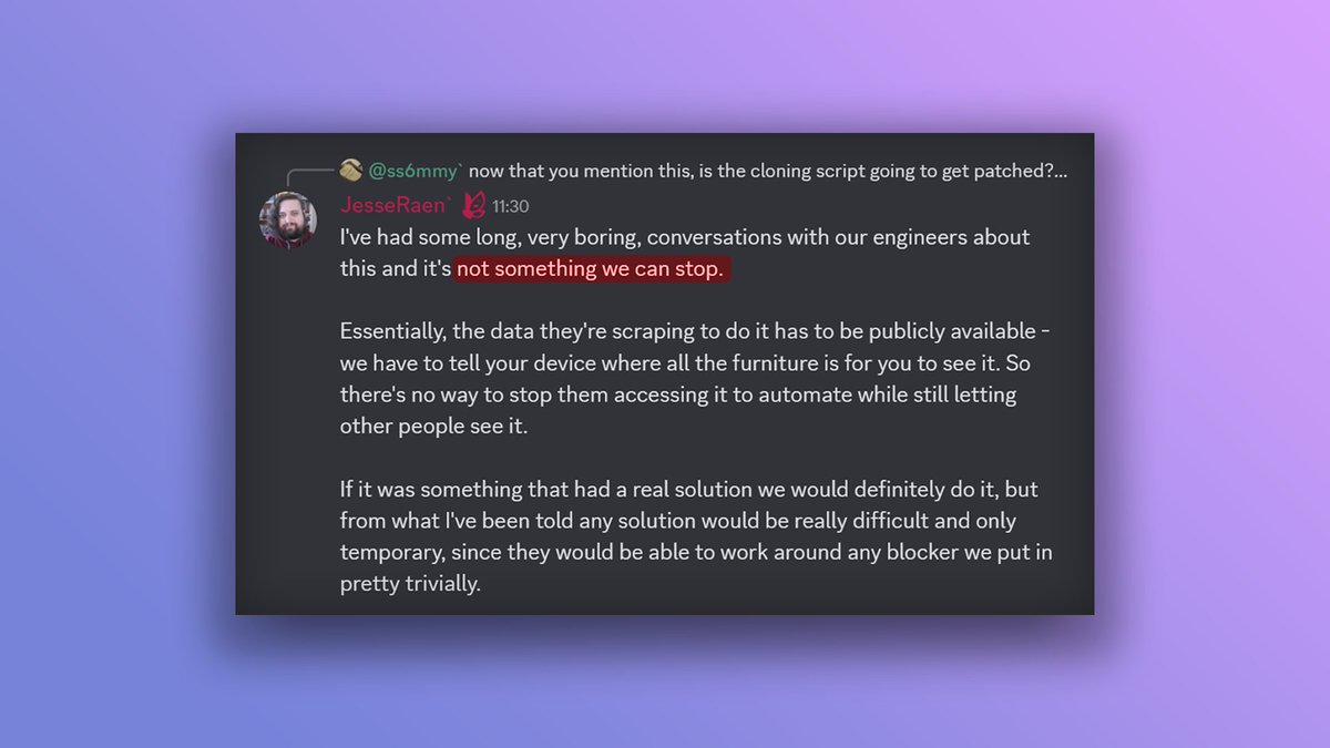 Unfortunately, the house cloning script is NOT fixable by the Adopt Me team, as houses are spawned on the client.

If you want to be completely safe then lock your house, they can't run the script if they aren't inside.