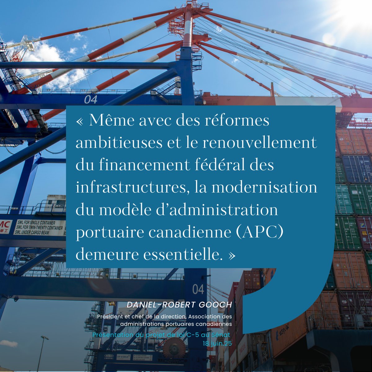 « Les administrations portuaires du Canada accueillent favorablement les mesures prises par le gouvernement fédéral pour simplifier l'approbation des projets d'intérêt national» a déclaré Daniel-Robert Gooch, président/PDG de l'AAPC.
bit.ly/4n467Cl
#SenCA #PolCan