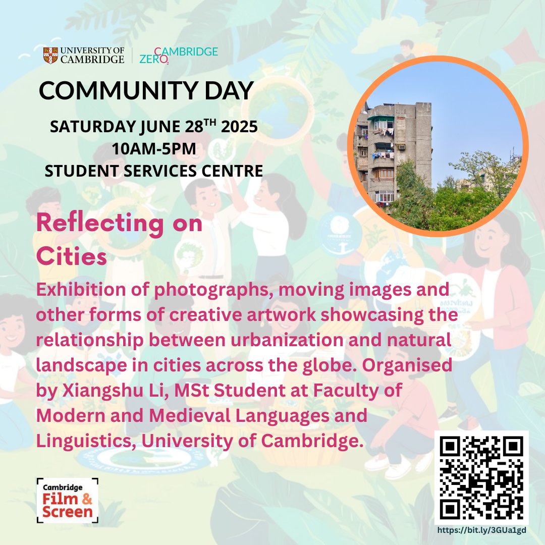 CambridgeZero's tweet image. 🏙️ Cities + Nature
Explore urban landscapes through art by student Xiangshu Li from Cambridge Film & Screen.
🗓️ 28 June | FREE
Learn more about the Cambridge Zero Community Day 2025: bit.ly/3FceZVp
#UrbanNature #ClimateArt #ReflectingCities #CZCommunityDay2025