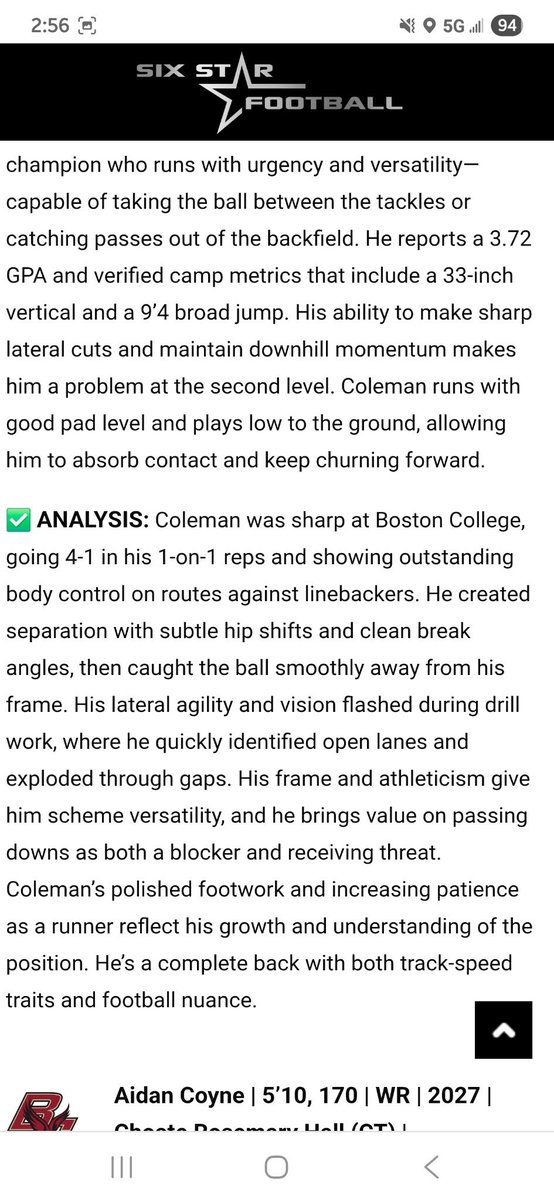 Isaiah “Zuh-Zuh” Coleman (@isaiahcoleman_2) on Twitter photo Thank you <a href="/sixstarfootball/">Six Star Football | PLUS+</a> for the article!!!! <a href="/brucewill15/">Bruce Williams</a> <a href="/RealCoachBruno1/">Brian Bruno</a> <a href="/CBASyrFootball/">CBA Syracuse Football</a> Thank you <a href="/sixstarfootball/">Six Star Football | PLUS+</a> for the article!!!! <a href="/brucewill15/">Bruce Williams</a> <a href="/RealCoachBruno1/">Brian Bruno</a> <a href="/CBASyrFootball/">CBA Syracuse Football</a>